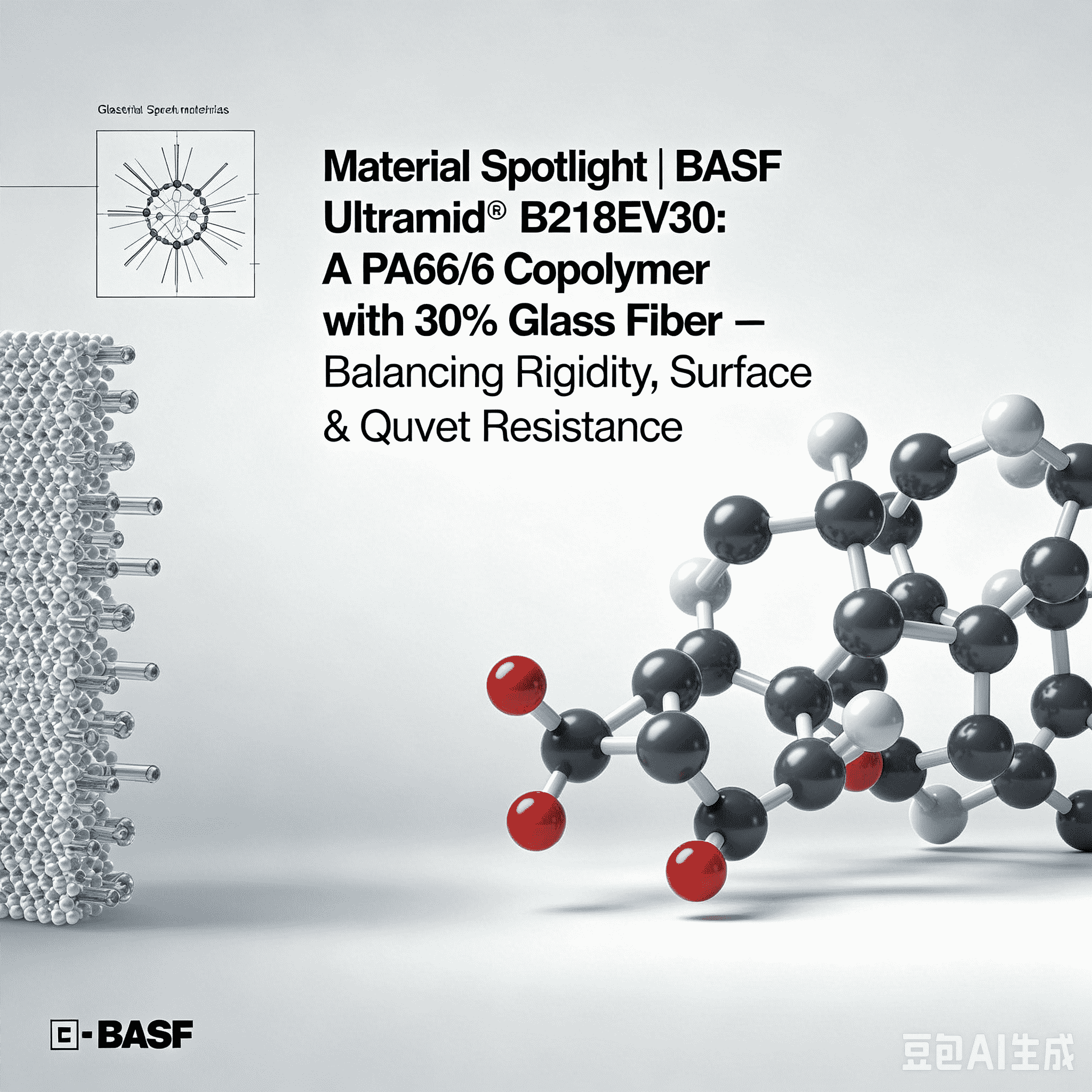 Material Fokua | BASF Ultramid® B218EV30: PA66/6 kopolimeroa % 30 beira-zuntzarekin - zurruntasuna, gainazaleko kalitatea eta beroarekiko erresistentzia orekatzen ditu